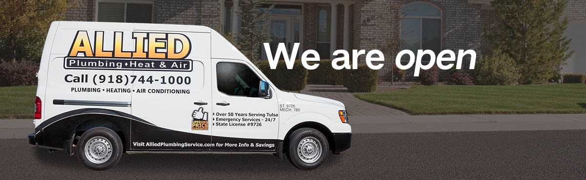 we are open allied plumbing heat and air
